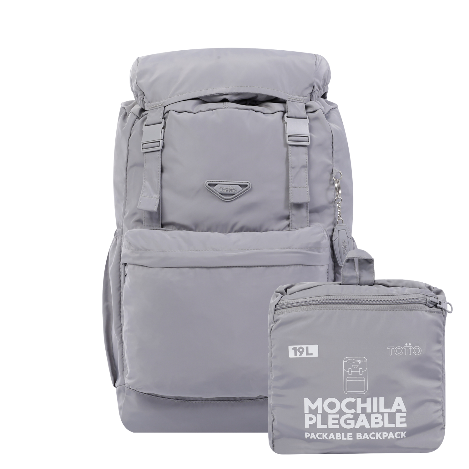 Mochila plegable color gris  - Collapse