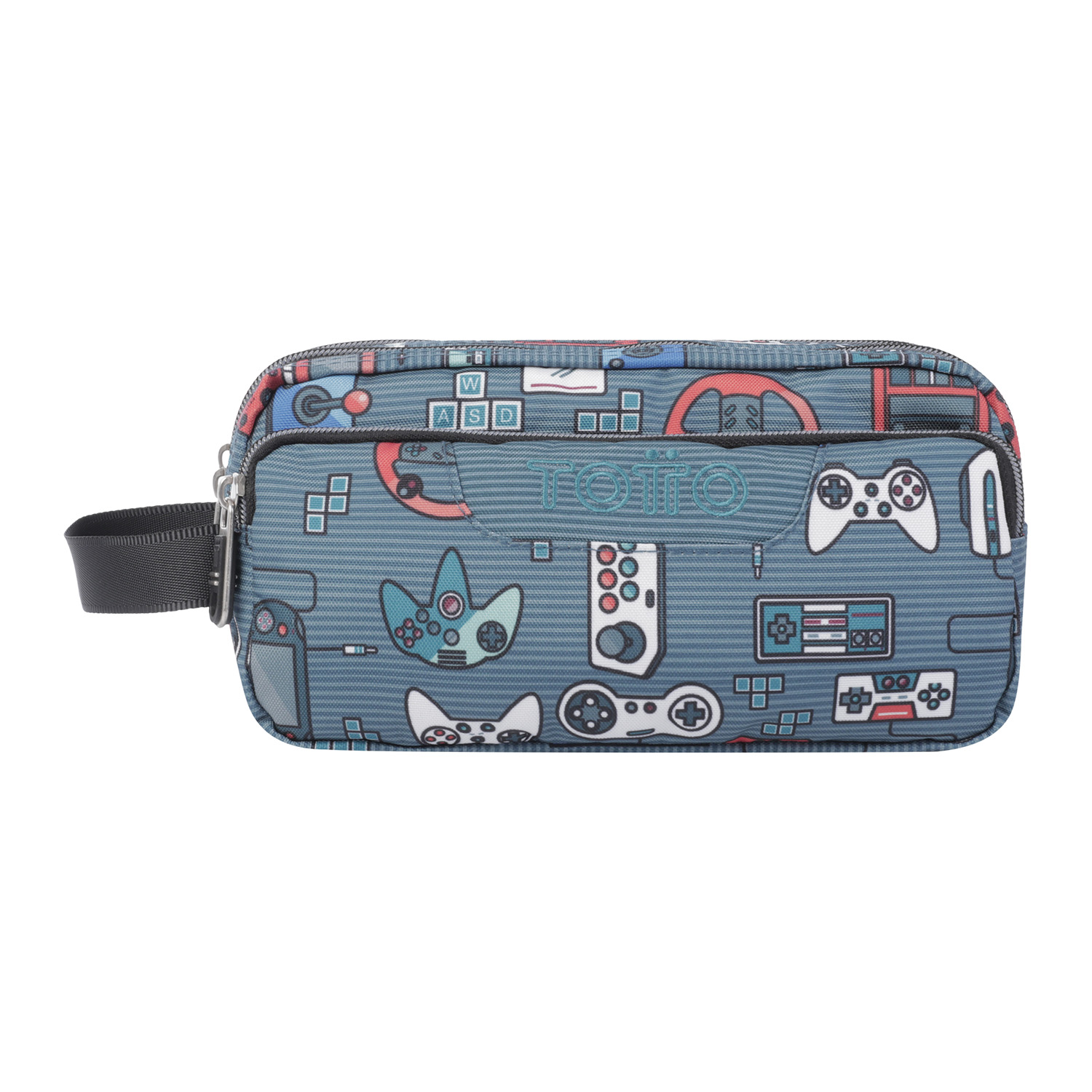 escolar tres compartimentos gris y videoconsolas - Agapec - Carlin Tu papelería online