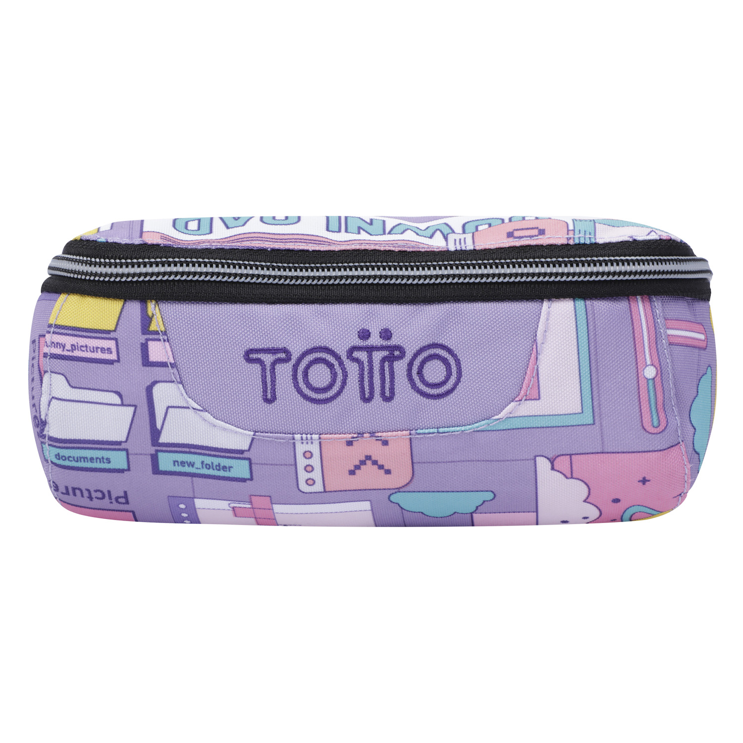 Estuche escolar estampado morado ciber - Tajalapiz