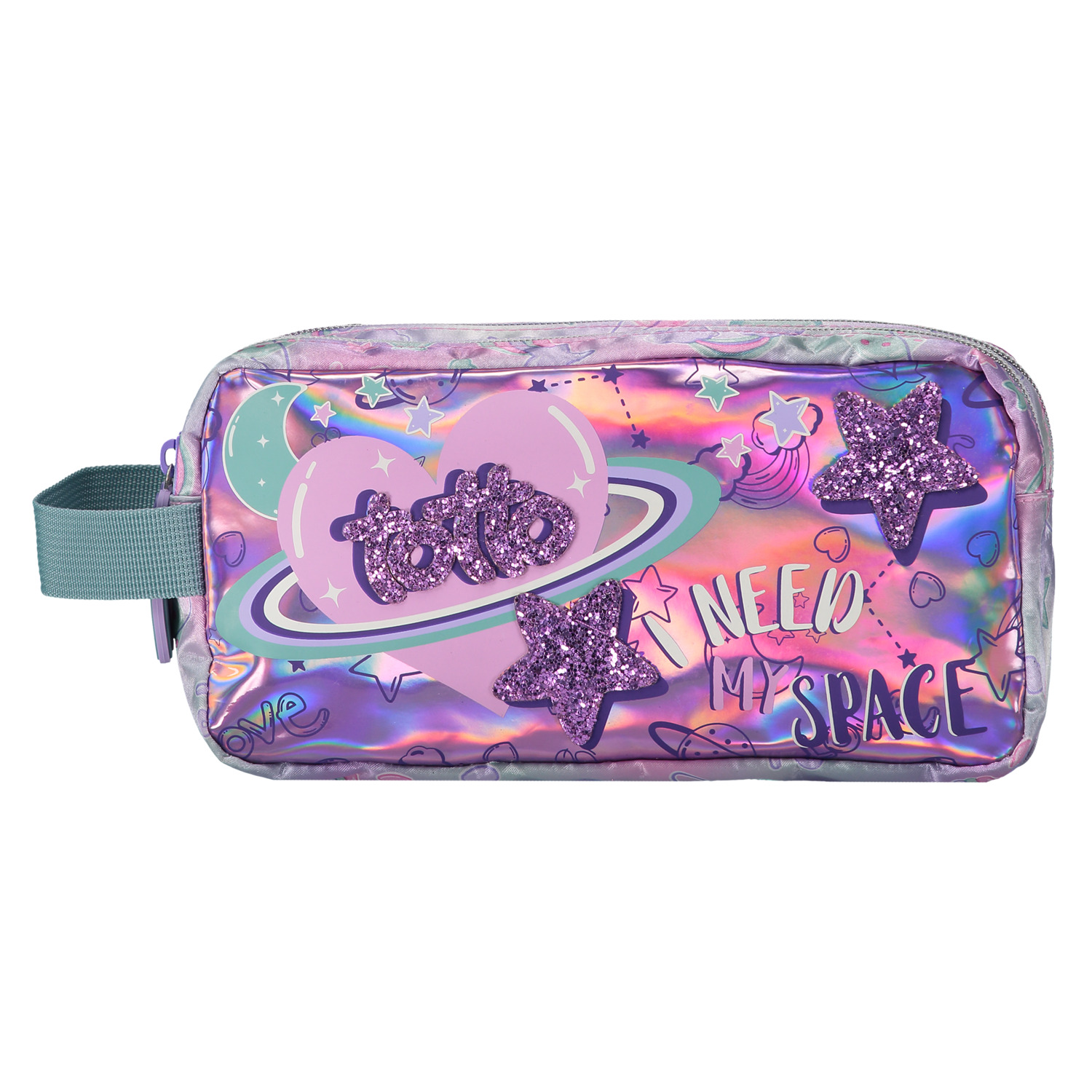 Estuche escolar dos compartimentos - Pastel Galaxy