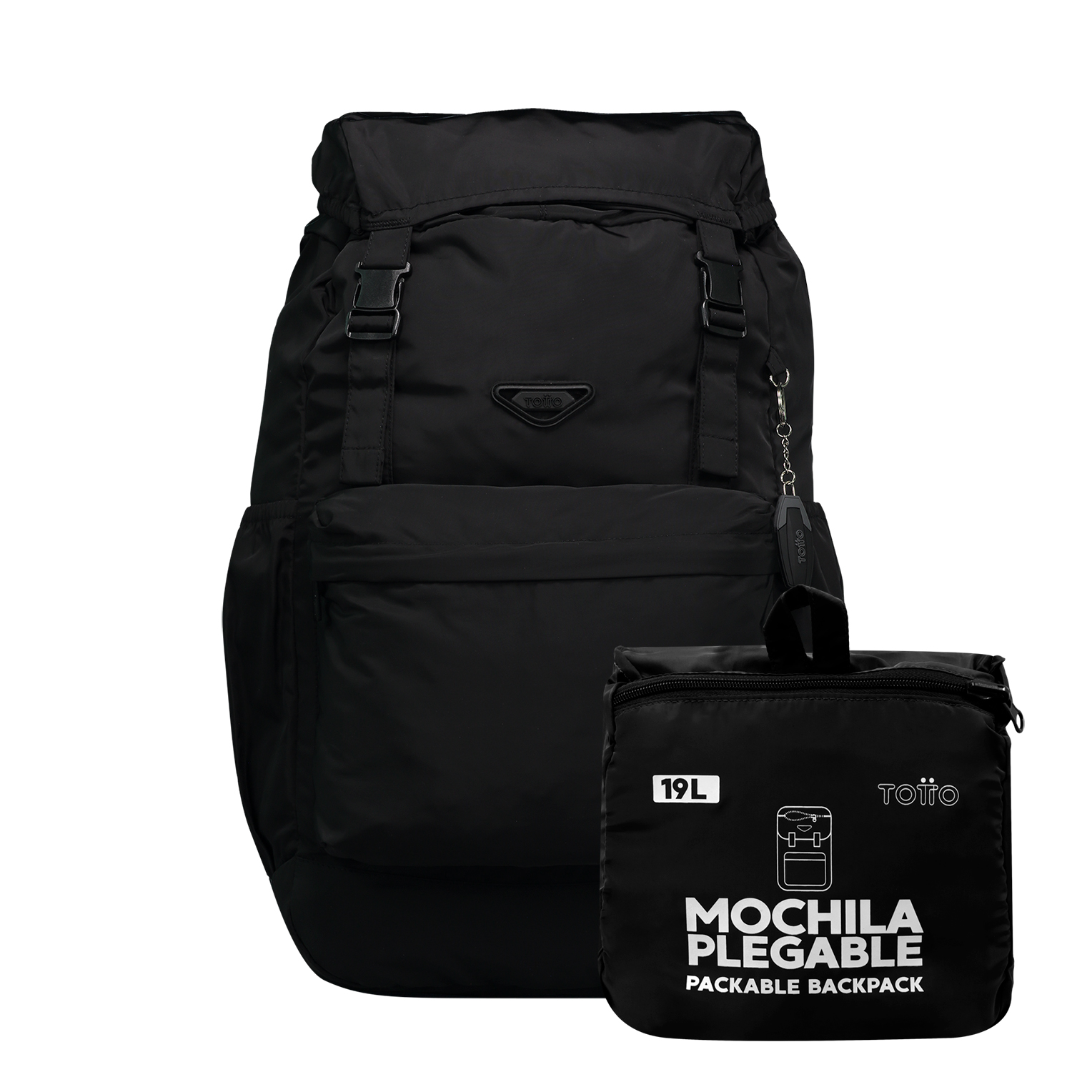 Mochila plegable color negro  - Collapse