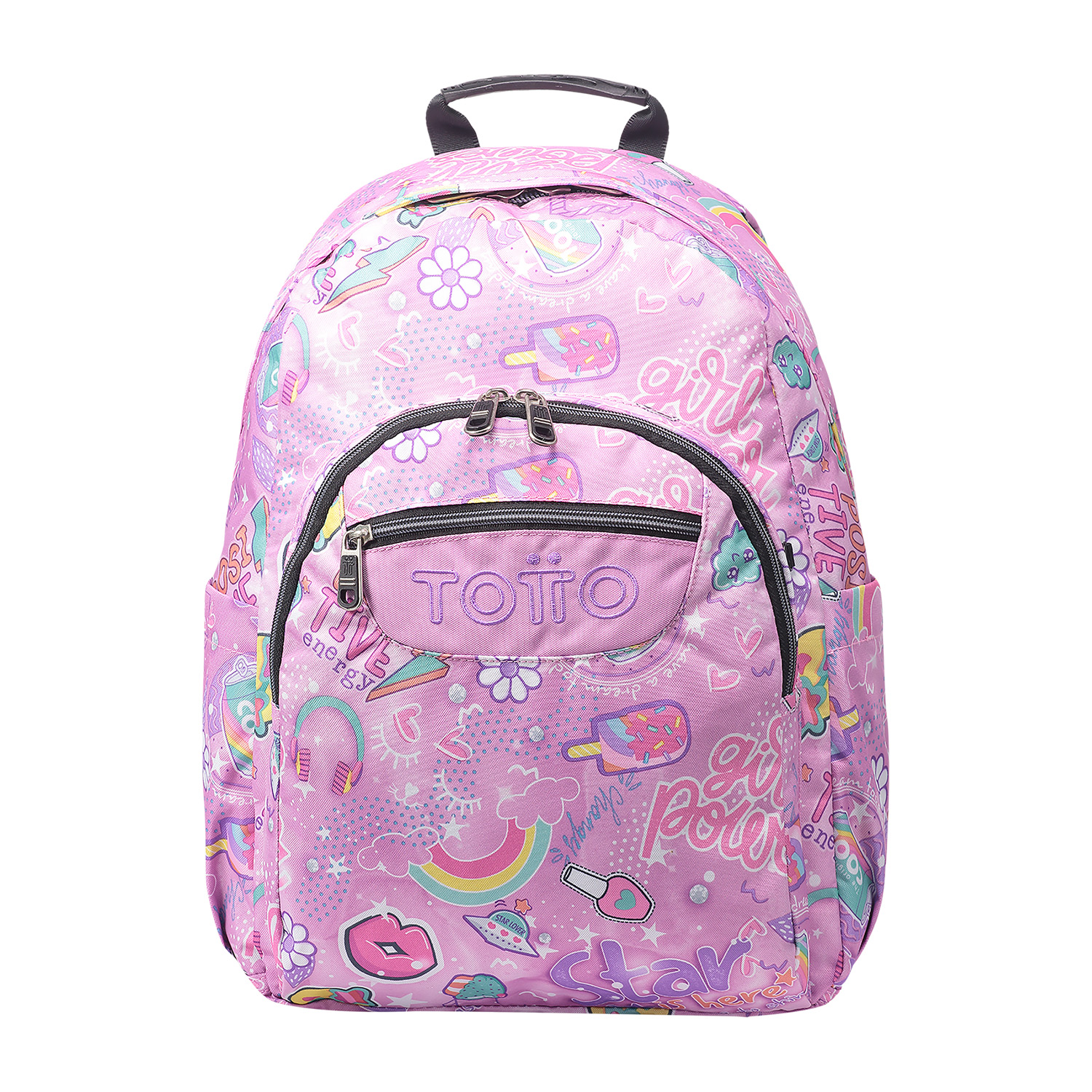 Mochila escolar adaptable a carro rosa positive world - Acuareles