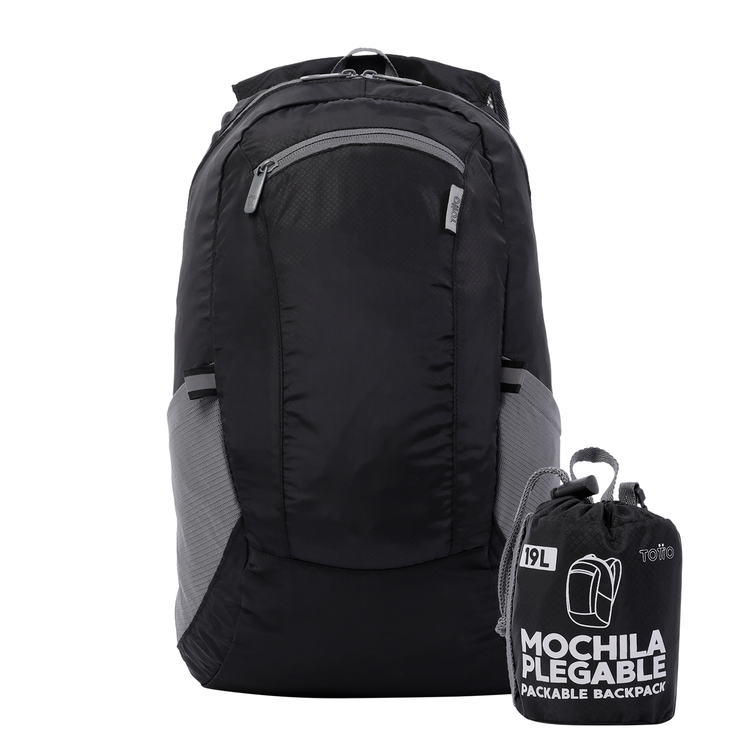 Mochila plegable color negro - Troker