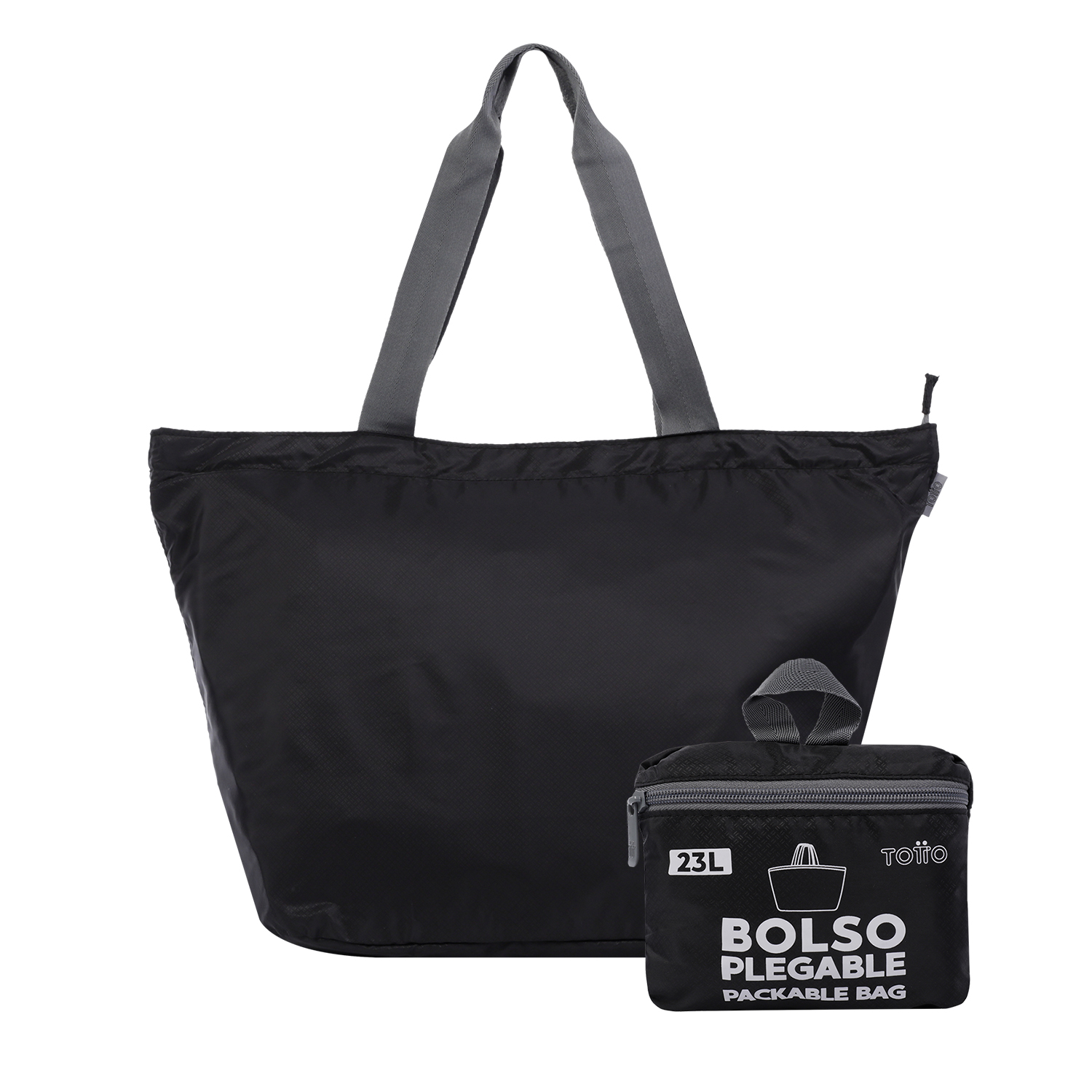 Bolso shopper plegable color negro - Ramel