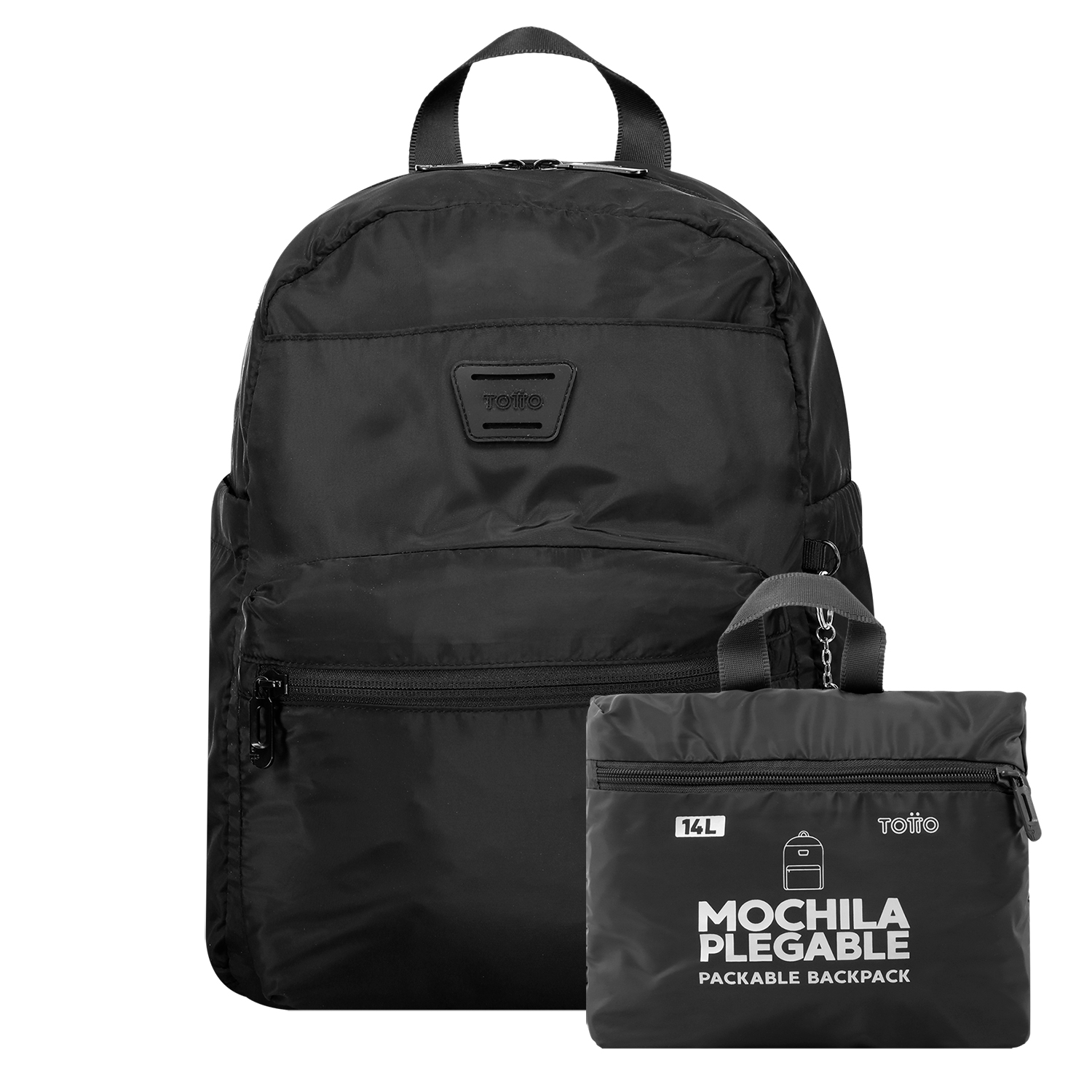 Mochila plegable color negro - Xingu