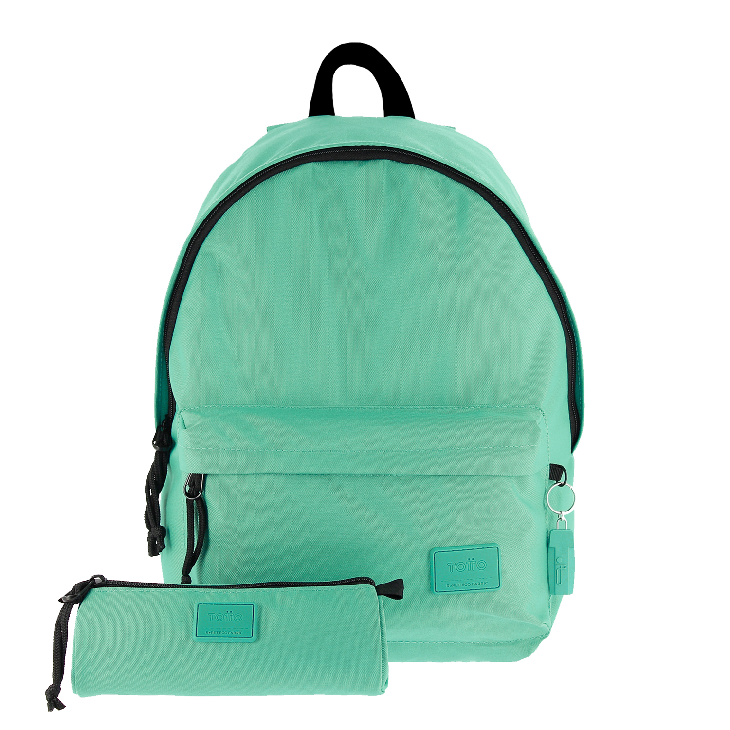 Pack mochila + estuche color verde y gris - Kalex